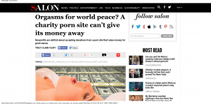 Orgasms for world peace  A charity porn site can’t give its money away - Salon.com