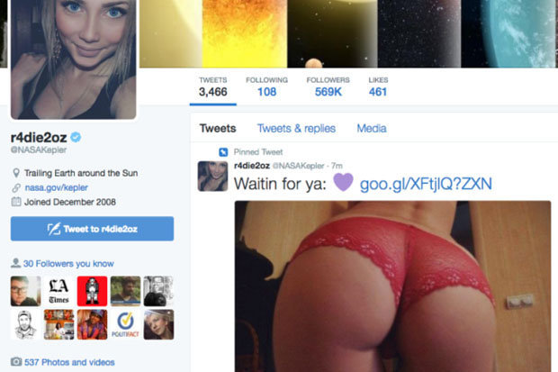 NASA Twitter Account Hijacked By Porn Bot